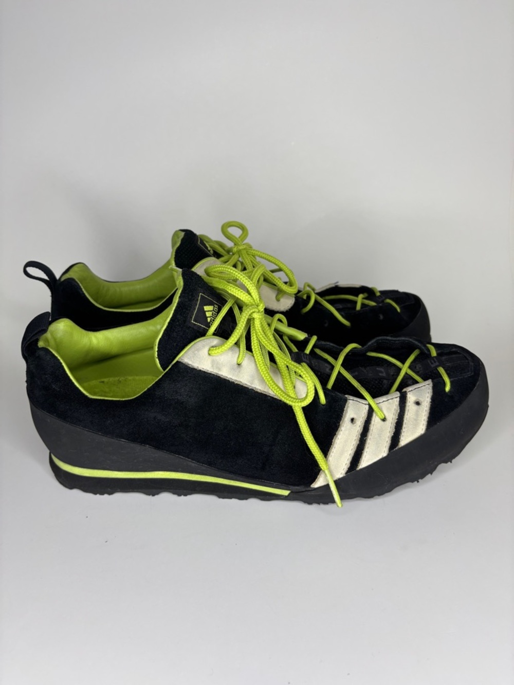 Vintage Adidas Adventure Superclimb Black Lime 015415 Hiking Shoes Men Size 12